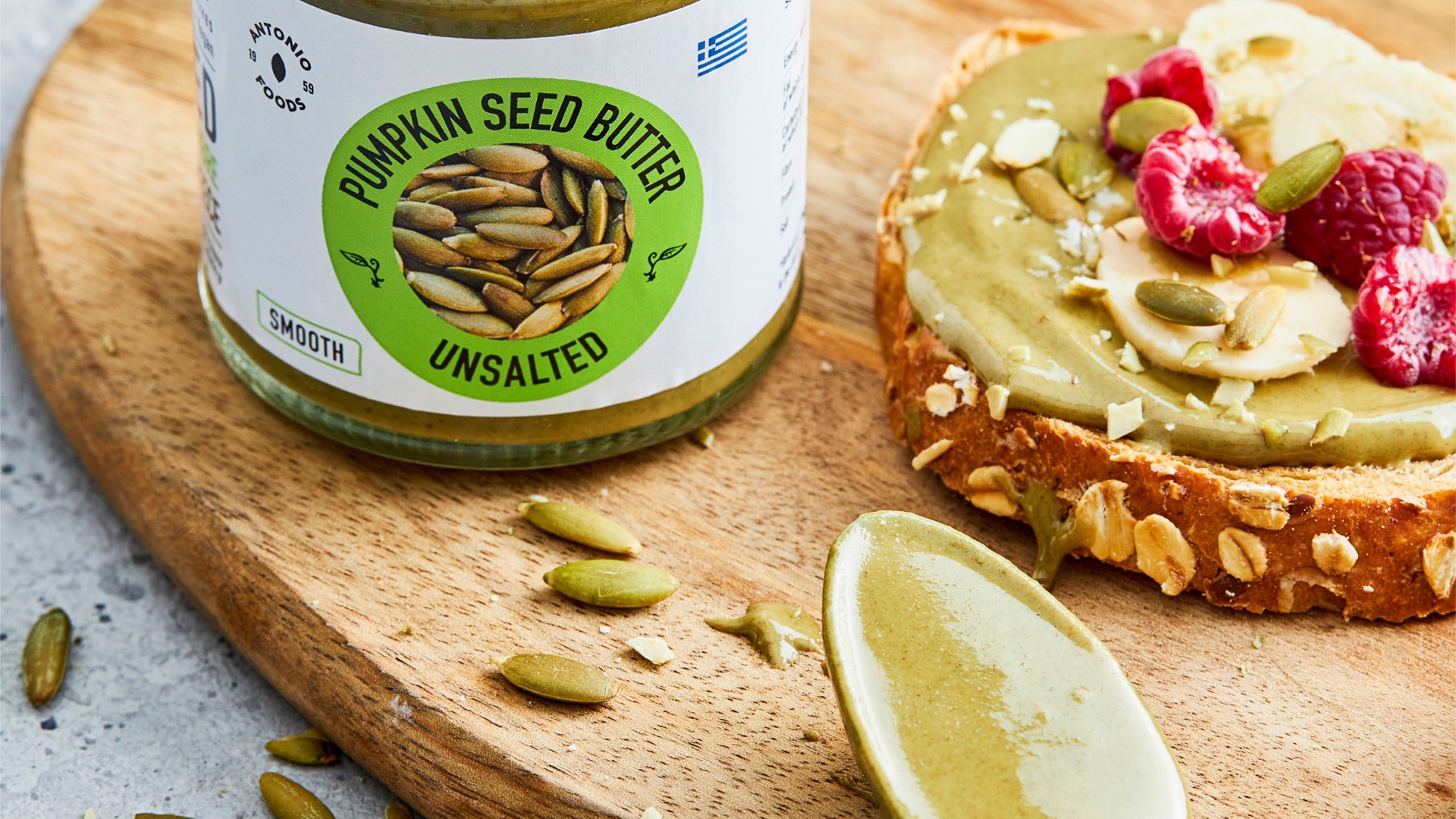 Our Range of Roasted Pumpkin Seed Butter and Roasted Sunflower Seed Butter